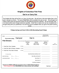 Fish fry order form